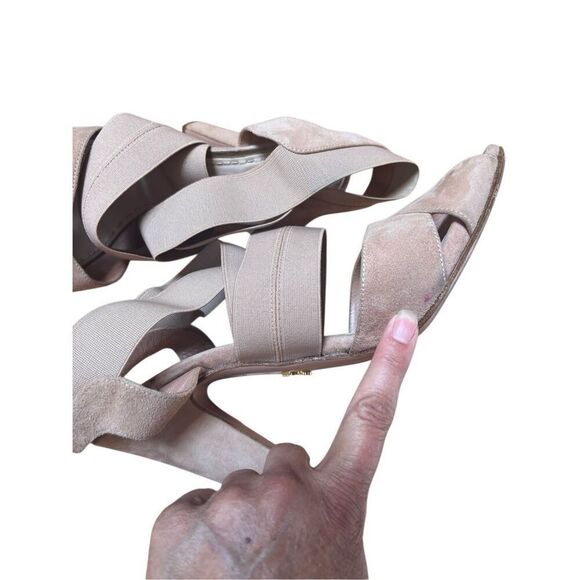 Authentic Prada Camoscio Nude/Blush Elastic Strappy Suede Heels 39.5 EU 9.5 US - Picture 11 of 13